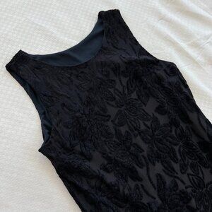 Daly's | Black Evening Dress with Velvet Flowers, Size 4